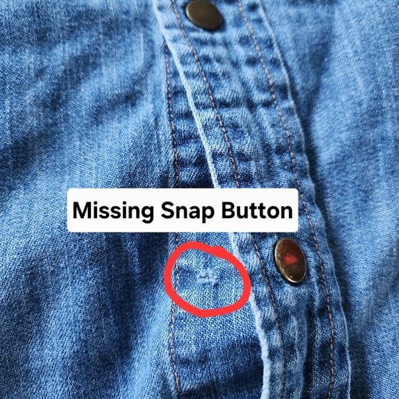 DIY Rehab Blue Western Denim Shirt - Picture 5 of 6